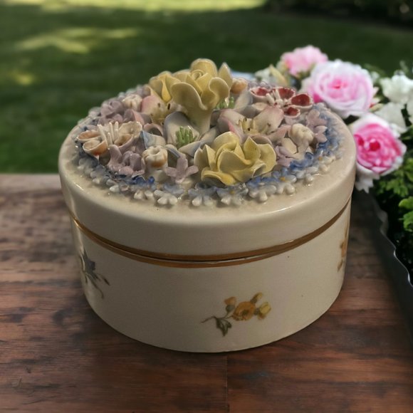 Vintage German Powder Jar / Trinket Box - Picture 9 of 10